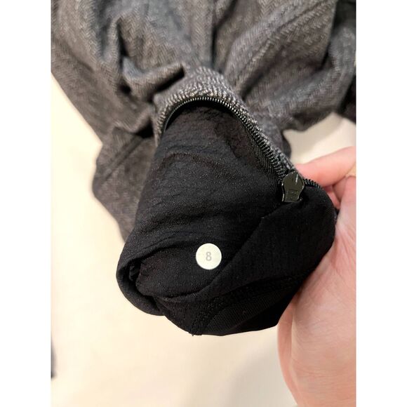 Lululemon Womens Think Fast Pullover 1/4 Quarter Zip Gray Herringbone Size 8 - Picture 3 of 6